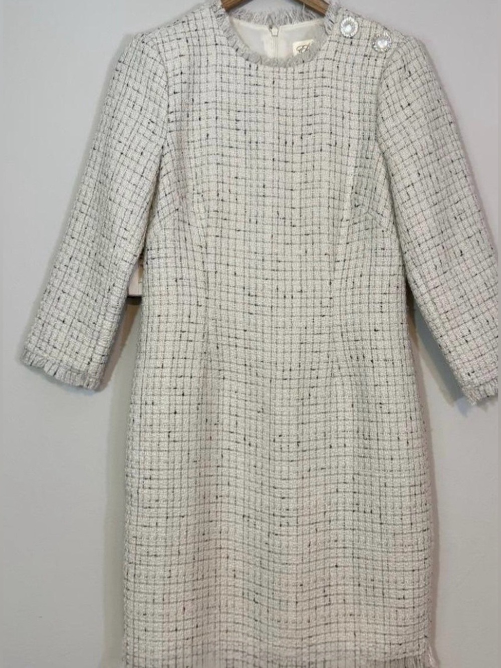 Eliza J Boucle Tweed Dress Sz 4 - Picture 6 of 11